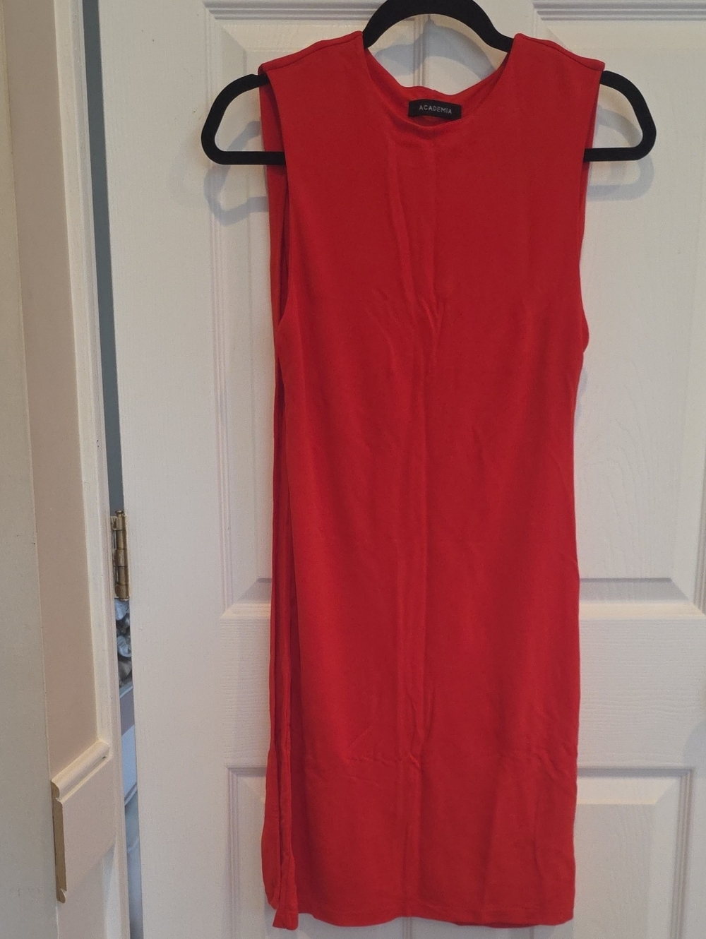 Academia Viscose Red Sleeveless Mini Dress Made In Turkey Has a Cape at the Back